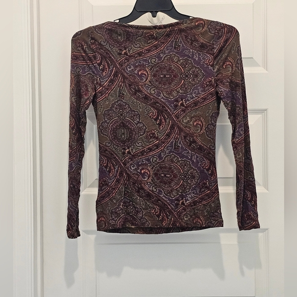 Lauren Ralph Lauren Long Sleeve Paisley Top, NWT, Size Small - Picture 6 of 7